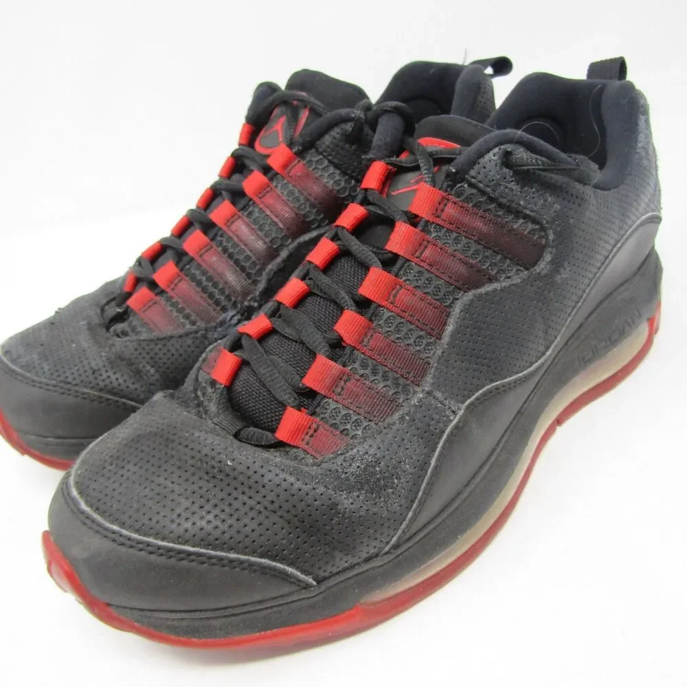 Jordan Max Air Black Red Athletic Shoes Men's US 9.5 EUR 43 Lace Up Sneakers